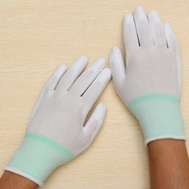 ESD PU PALM COATED GLOVES -White